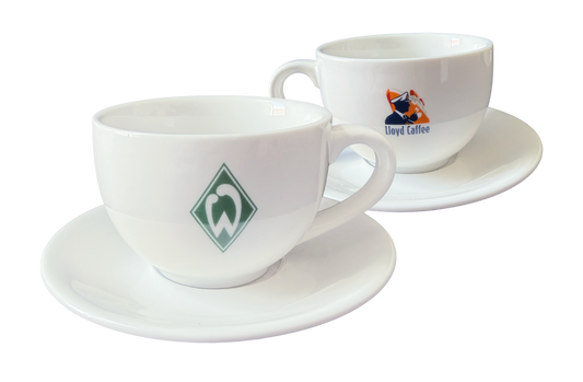 Kaffeetasse mit Untertasse mit Lloyd / Werder - Branding 180ml