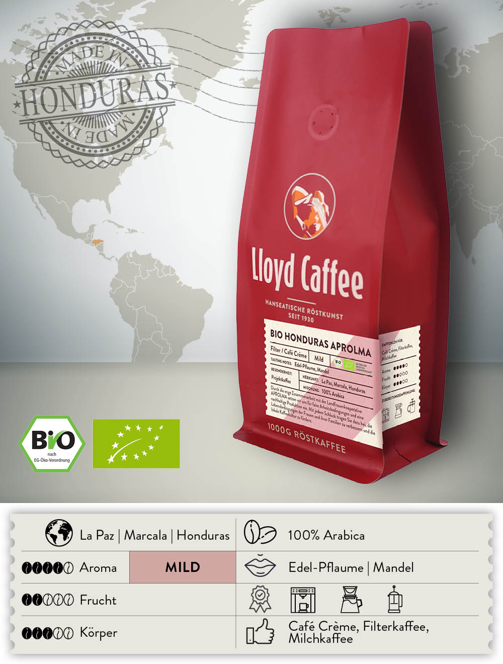 BIO Honduras Aprolma Café Crème