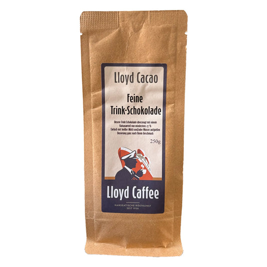 Lloyd Feine Trink-Schokolade 250 g im Papierbeutel – Trinkschokolade mit mindestens 27 % Kakao von Lloyd Caffee